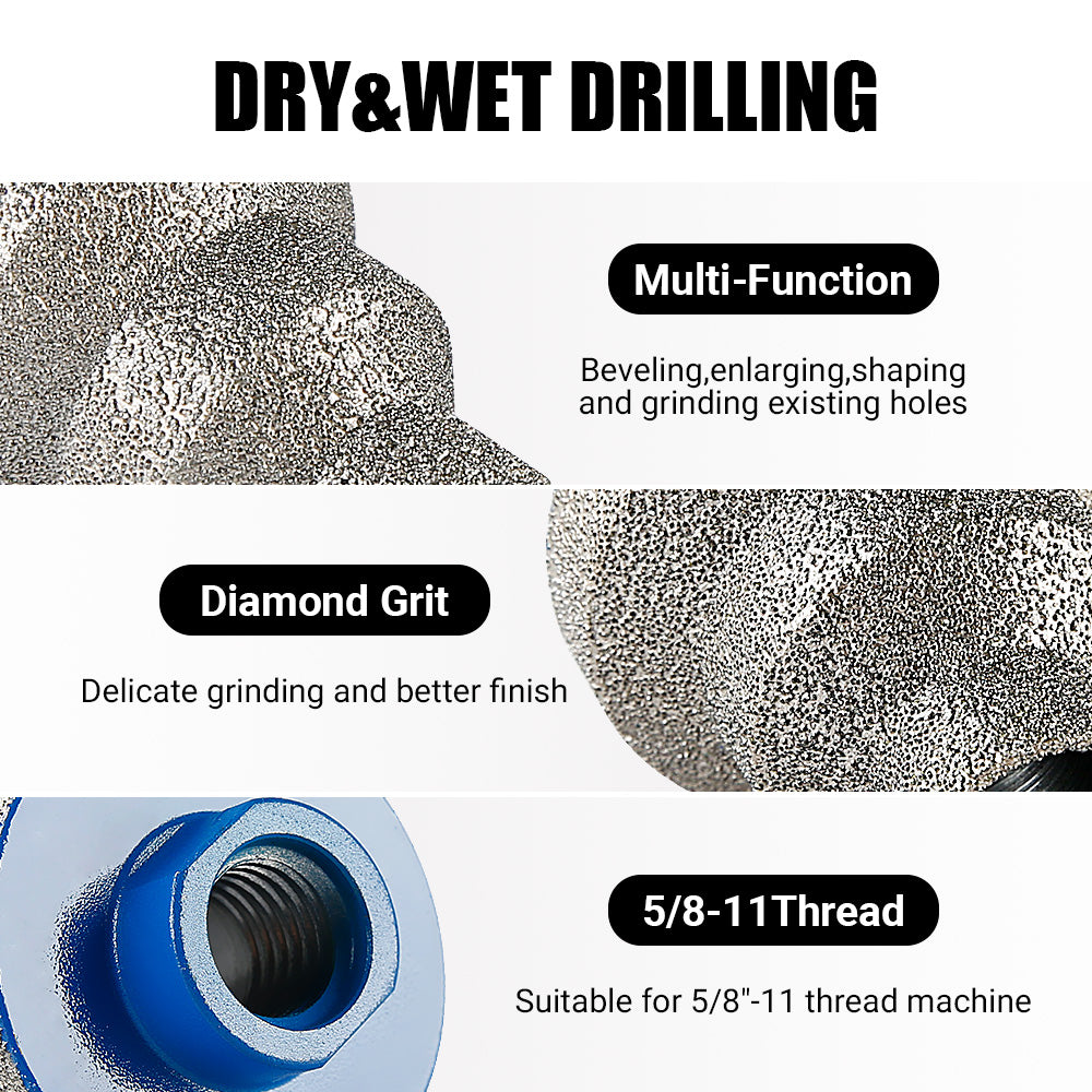 LOZLIN 0.79"-1.97"(20-35-50MM) Diamond Step Chamfer Drill Bit - Hole Enlargement/Edge Trimming for Tile, Marble, Porcelain & Masonry - Angle Grinder Drill 5/8-11