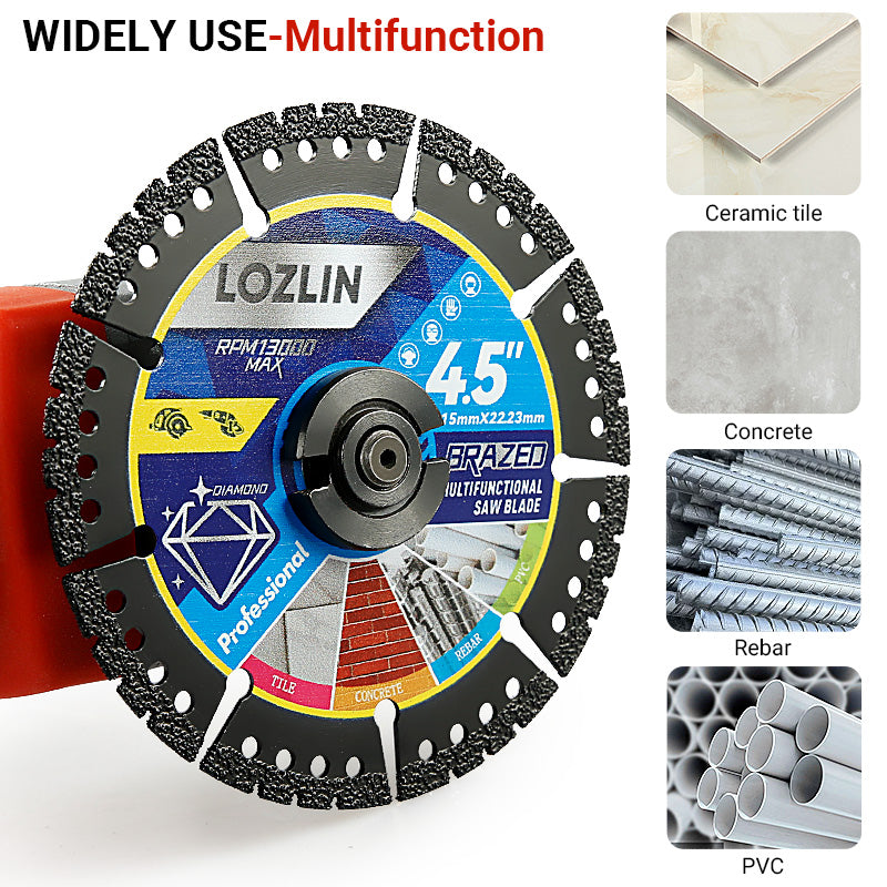 4.5"(115MM) Diamond Multi-purpose Saw Blades for Marble, Quartz, Stone, Tile, Metal, Plastic Angle Grinder Cutting Saw Blades