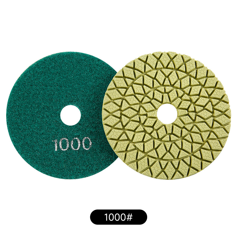 8PCS/set 4" Wet Diamond Polishing Pads Kit - #50-#3000 Grit for Concrete/Granite/Marble, Angle Grinder Backing Pad Set for Stone & Engineered Surfaces