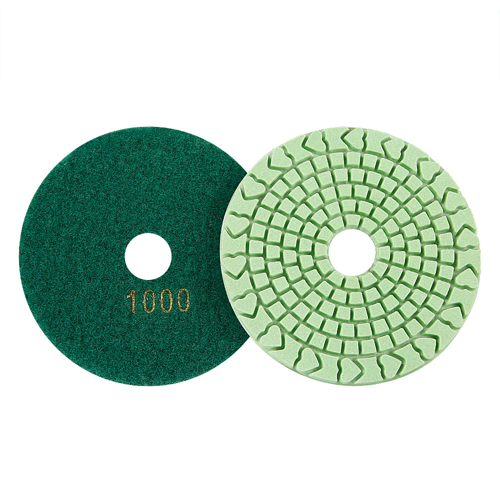 8-teiliges Set 4-Zoll Nass-Diamantpads – Körnung 50# bis 3000# für Granit/Beton/Marmor, Nassschleif- und Polierset