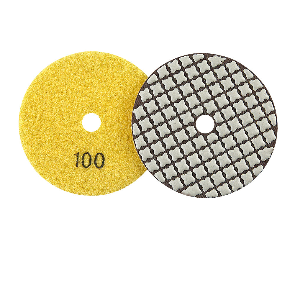 8er-Set 4 Zoll Trocken-Diamant-Polierpads - Körnung 50#-3000# für Granit/Marmor, Schleifscheiben