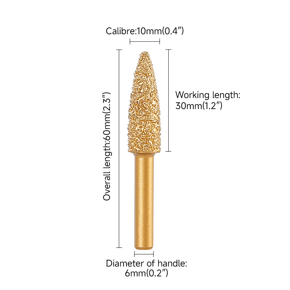 6mm Shank Diamond Grinding Head Set - Rotary Tool Bits for Metal Grinding, Stone Carving & Steel Deburring Engraving Tools