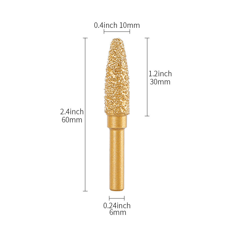 6mm Shank Diamond Grinding Head Set - Rotary Tool Bits for Metal Grinding, Stone Carving & Steel Deburring Engraving Tools