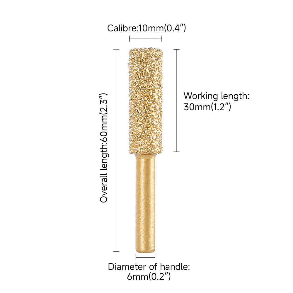 6mm Shank Diamond Grinding Head Set - Rotary Tool Bits for Metal Grinding, Stone Carving & Steel Deburring Engraving Tools