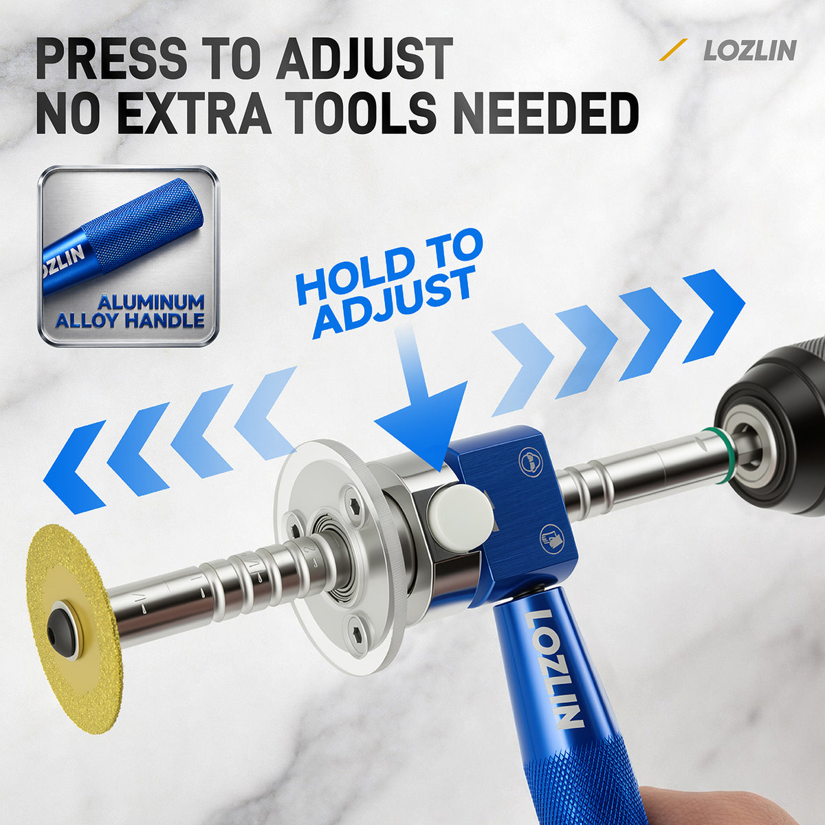 LOZLIN Portable Multi-Function Pipe Cutter, Adjustable Inner Wall Cutting Tool for PVC and Drain Pipes, Home DIY Tool