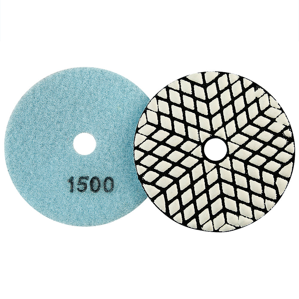 8PCS 4" Dry Diamond Polishing Pads Kit - 50#-3000# Grit for Granite/Marble/Stone, Grinder Polish Discs