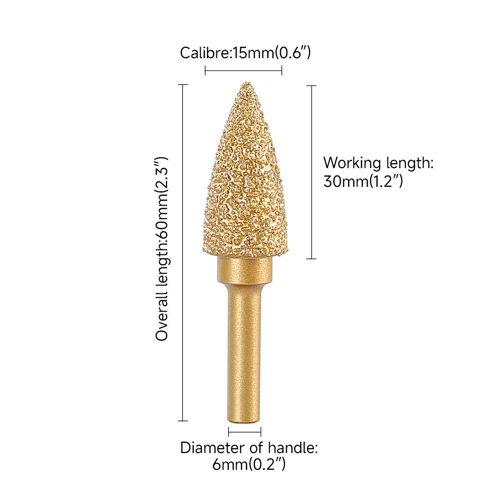 6mm Shank Diamond Grinding Head Set - Rotary Tool Bits for Metal Grinding, Stone Carving & Steel Deburring Engraving Tools