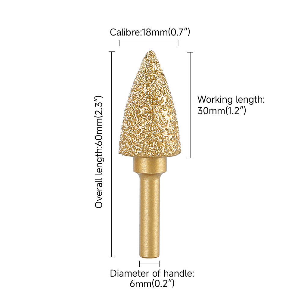 6mm Shank Diamond Grinding Head Set - Rotary Tool Bits for Metal Grinding, Stone Carving & Steel Deburring Engraving Tools