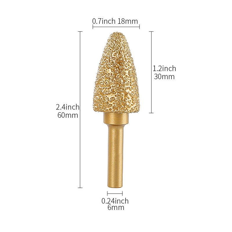 6mm Shank Diamond Grinding Head Set - Rotary Tool Bits for Metal Grinding, Stone Carving & Steel Deburring Engraving Tools