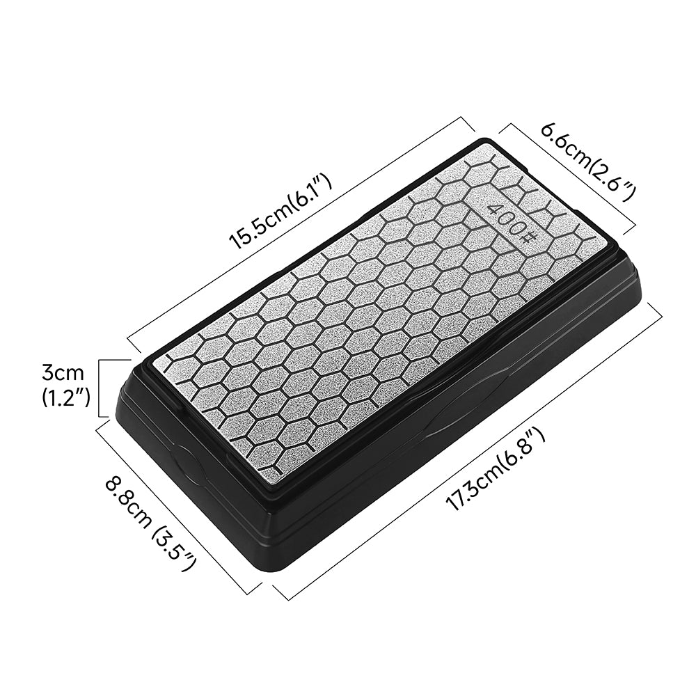 2CPS Double-sided Diamond Sharpening Stone 400/1000Grit - Honeycomb Surface Knife Sharpener with Non-slip Base - for Knives, Scissors, Outdoor & Kitchen Tools