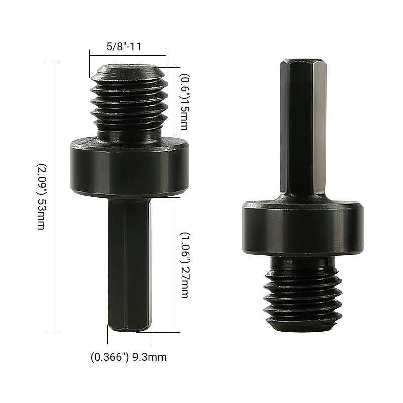 Hexagonal Connecting Rod Adapter - Converts Hand Drill to Angle Grinder/Polisher - Inch Thread Power Tool Accessory for Buffing & Grinding