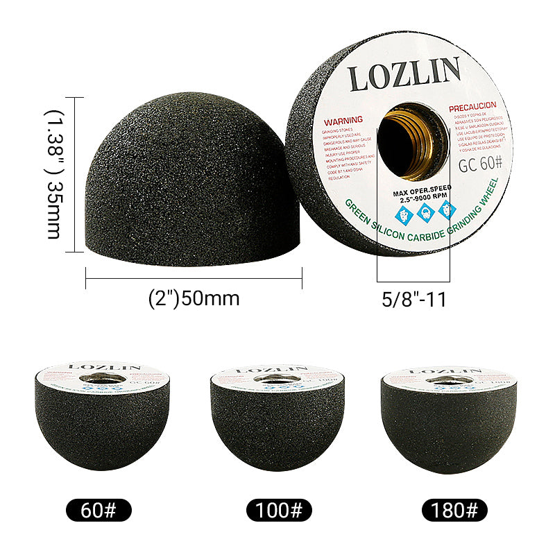 4PCS/Set Mushroom Head Diamond Grinding Set - CurvedInternal Polishing Tools for Marble, Cobblestone & StonePlanters-Concave Grinder Kit for Stone Hollowing &Detailing