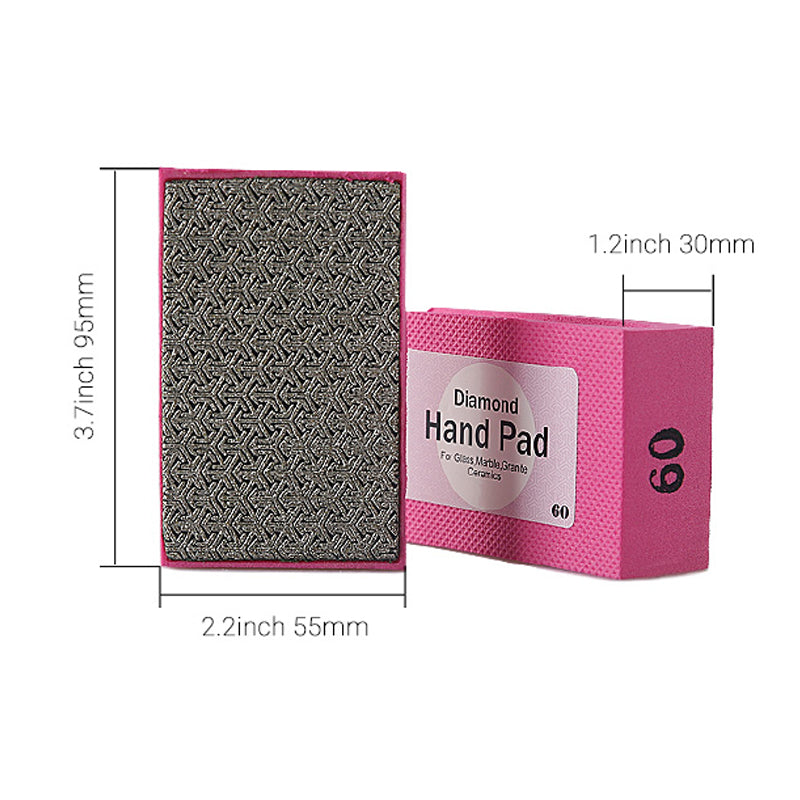 LOZLIN 4PCS Diamond Hand Polishing Pads - Foam Sanding Blocks for Edge Detailing on Glass, Tile, Ceramic, Wood & Marble - Multi-Surface Controlled Grinding & Polishing Kit