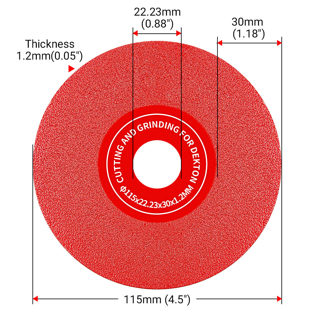 LOZLIN 4.5"/115mm Diamond Saw Blades 22.23 - for Cutting, Grinding & 45° Chamfering Tile/Marble - Extra-Wide Fine Sanding Discs for Stone Grinding