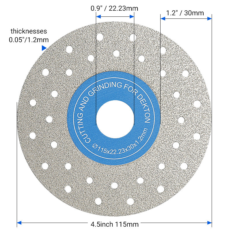 3PCS 4"-4.5"/100-115mm Diamond Grinding Wheels & Chamfered Blades - 45° Beveling/Trimming for Tile, Marble, Stone & Ceramics -22.23/20MM Apertures Angle Grinder Discs