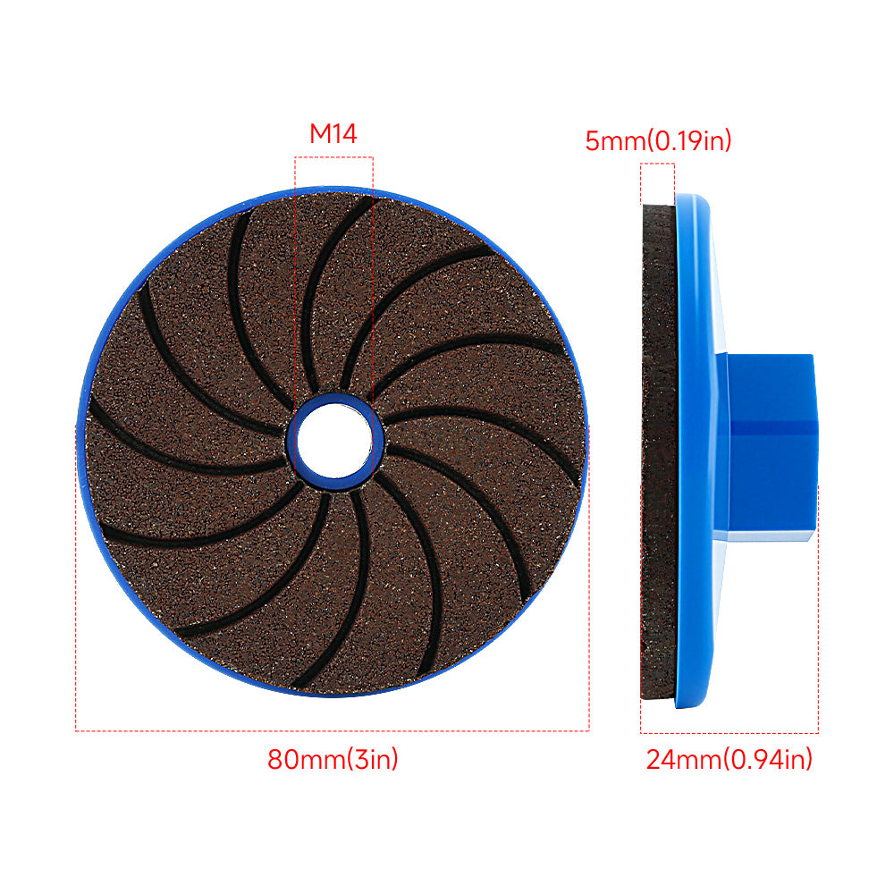 3 items One-Piece Resin-Bonded Diamond Grinding Wheel for Grinding and Polishing Stone, Marble, Granite, and Concrete
