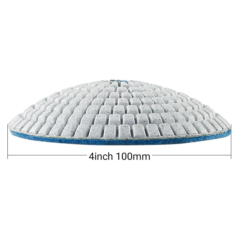 8PCS 4"(100MM) Diamond Convex Polishing Pads - Bowl Arc Design for Marble, Granite & Stone Grinding/Polishing w/ Backer Pad - Angle Grinder Tools for Countertop & Masonry