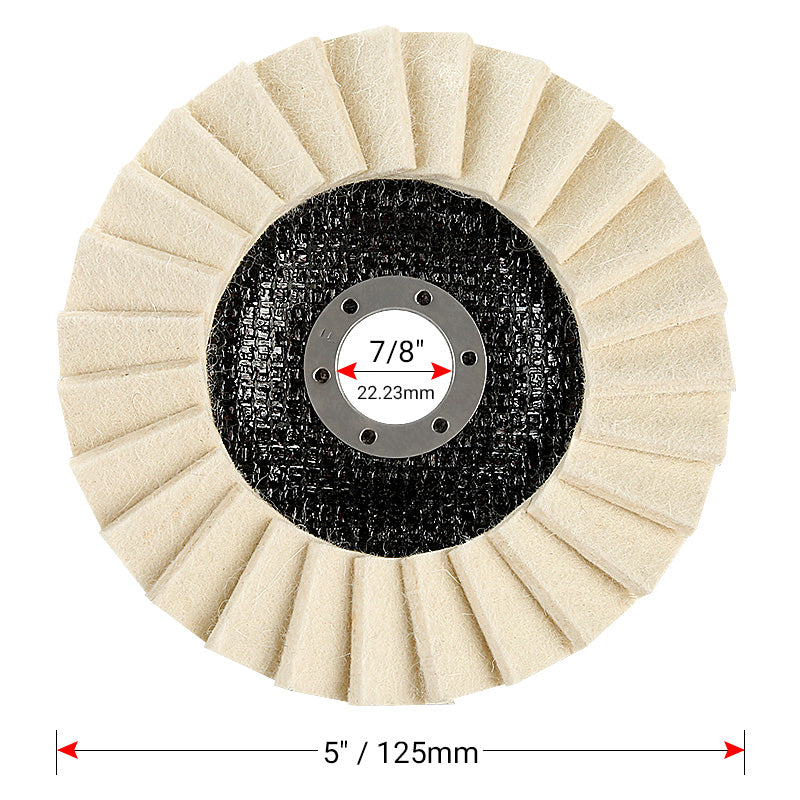 3/5pcs 5“ Wool blinds, suitable for tiles, glass, metal, scratch repair, car paint polishing, etc, can be thrown out of the mirror effect