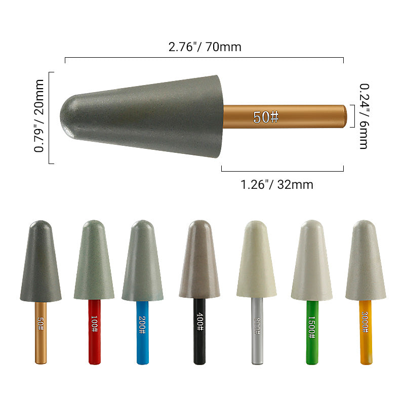 7PCS Diamond Resin Polishing Rods - Detail Grinding Kit for Stone Carving, Marble & Granite Relief Work - Tools for Straight Grinders