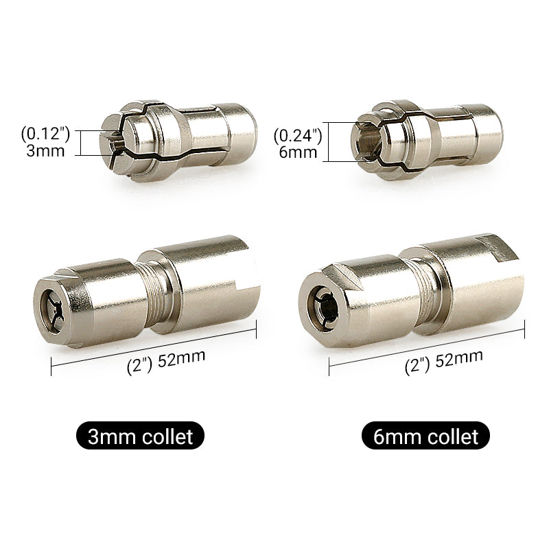 1/8"/1/4" (3MM/6MM) Angle Grinder to Straight Grinder Conversion Kit - Dual Collet Grinding Head for Carving/Polishing/Cutting, Compatible w/ Standard Angle Grinders