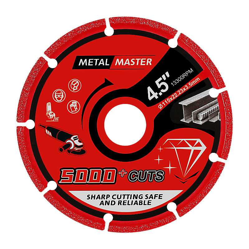 4.5" (115mm) Diamond Cutting Blades - 5000+ Cuts for Metal (Stainless Steel, Aluminum) - Angle Grinder Saw Blades, No Overheating & Long-Lasting