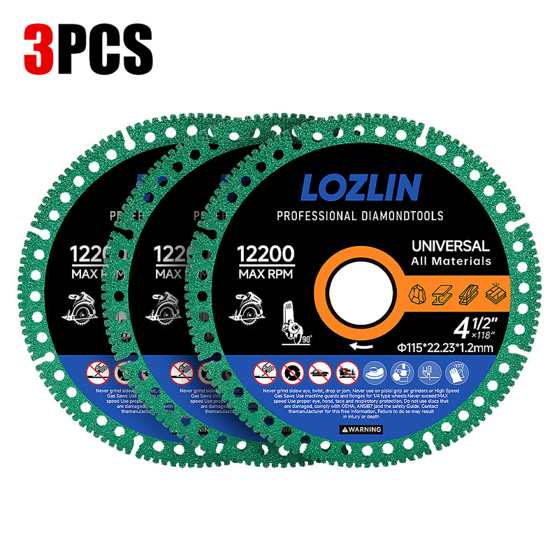 3 PCS 4-1/2lnich Diamond Cutting Discs.for Cutting Machine Blades Cut Off WheelsToolMetal Rebar Porcelain Tile GraniteESS [Marble Smooth Cutter Tool Mesh TurboDiamond