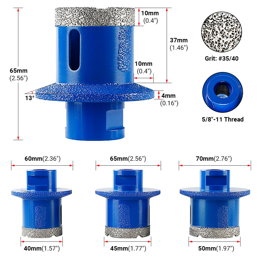 Double Layer Diamond Drill Bit for Countertop Sink Installation - For Tile, Quartz, Marble & Stone - Perfect for Kitchen/Bathroom Sink & Sewer Drain Drilling