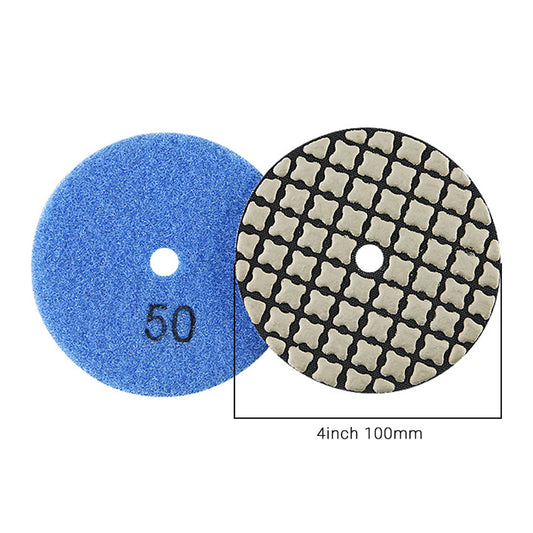 8PCS/set 4" Dry Diamond Polishing Pads Kit - 50#-3000# Grit for Granite/Marble Stone,  Grinder Polishi Discs