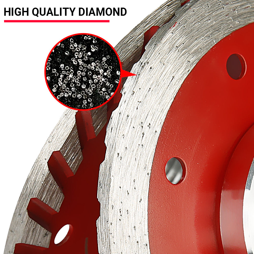 4.3" (110mm) Diamond Saw Blade - Cutting & Grinding for Granite, Concrete & Stone - 5/8-11 M14 M10 Arbor Angle Grinder Blade for Chamfering/Trimming/Shaping
