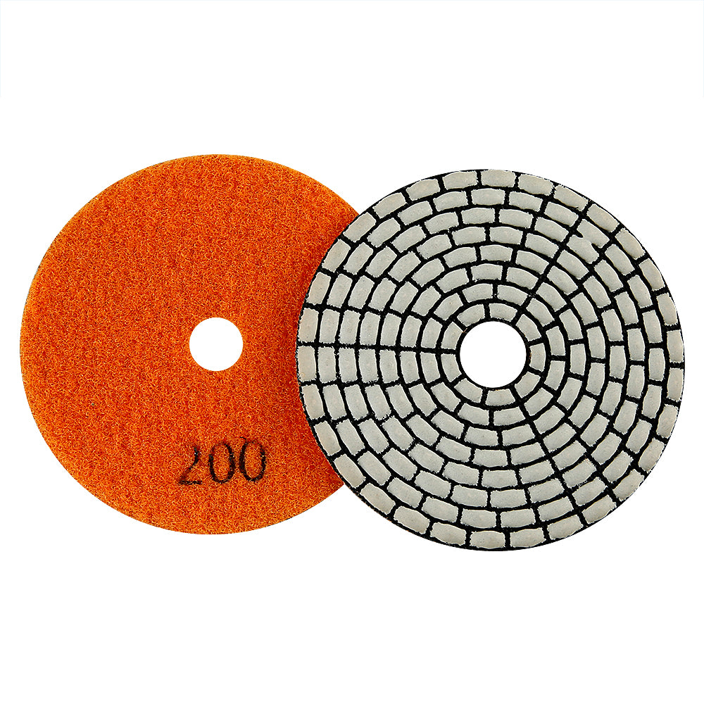 8PCS/set 4Inch Dry Diamond Polishing Pads Set - 50#-3000# Grit for Granite/Marble Stone, Discs for Angle Grinders