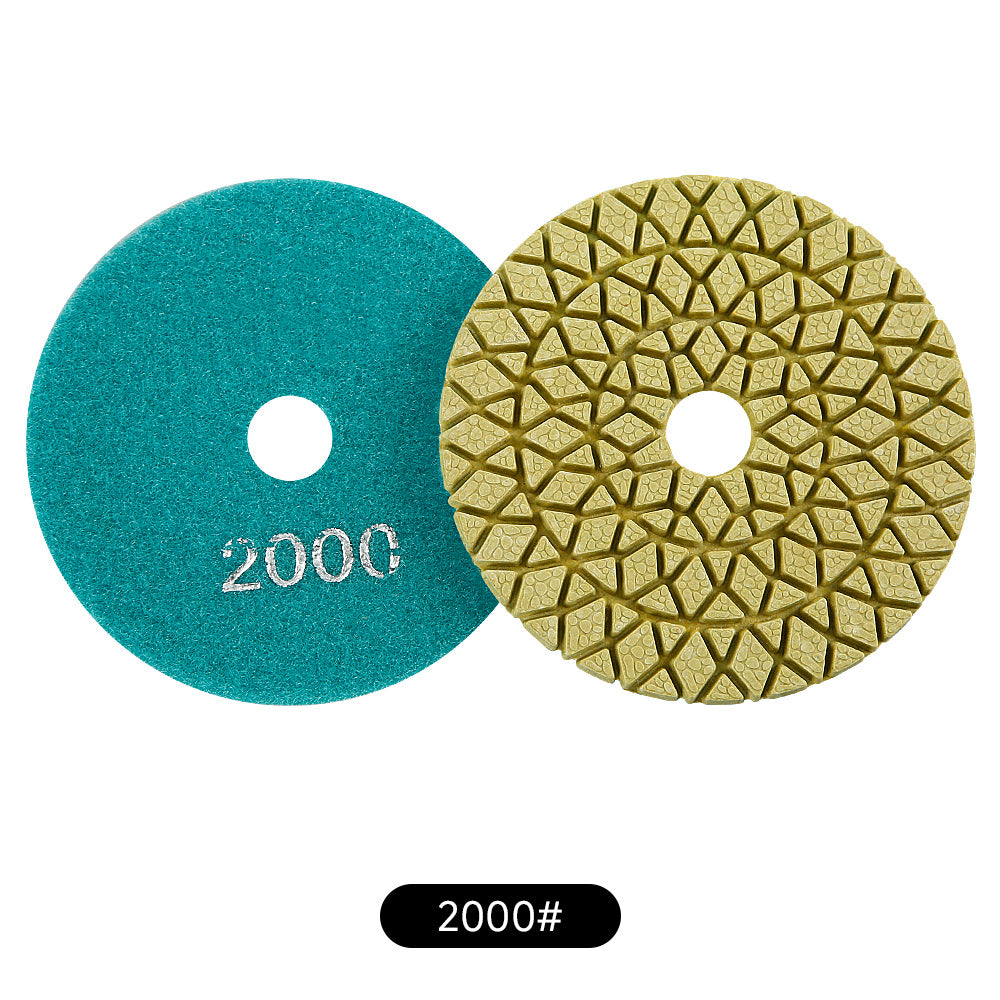 8PCS/set 4" Wet Diamond Polishing Pads Kit - #50-#3000 Grit for Concrete/Granite/Marble, Angle Grinder Backing Pad Set for Stone & Engineered Surfaces