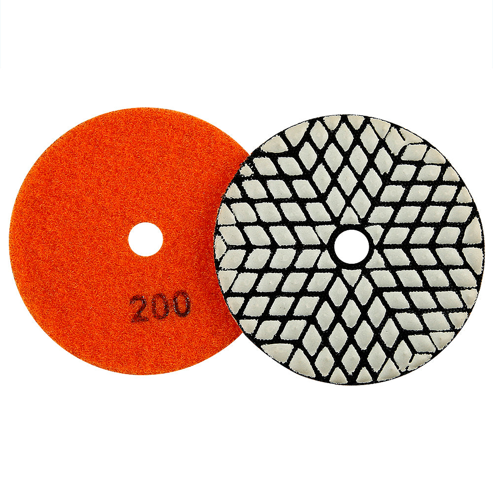 8PCS 4" Dry Diamond Polishing Pads Kit - 50#-3000# Grit for Granite/Marble/Stone, Grinder Polish Discs
