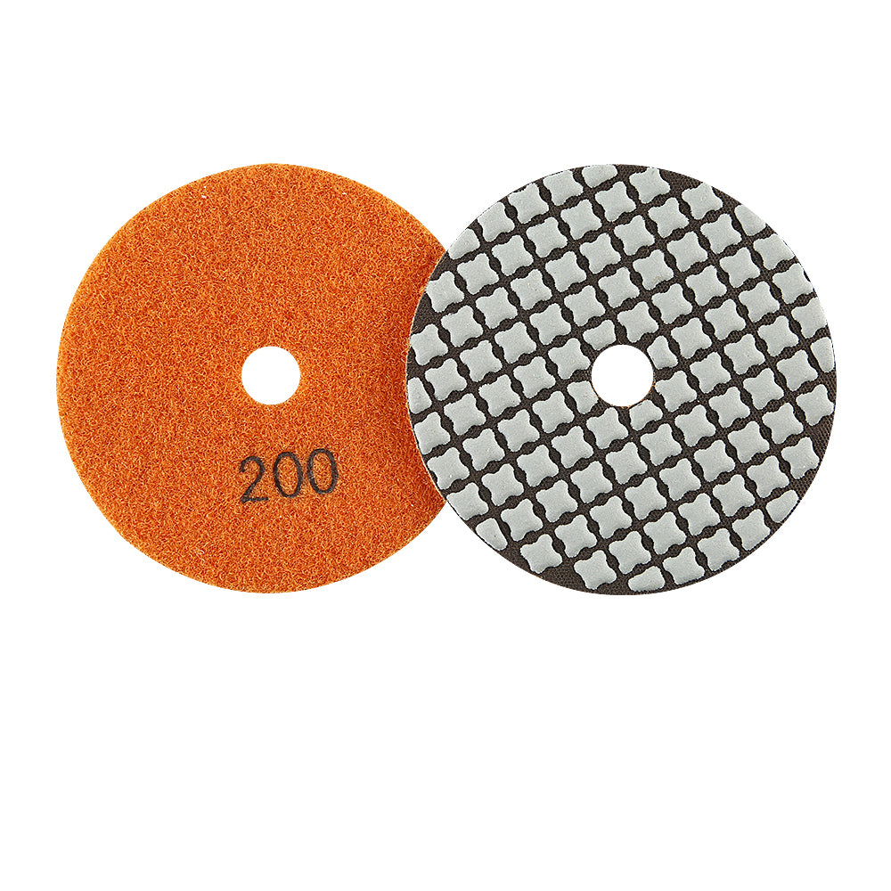 8PCS/set 4" Dry Diamond Polishing Pads Kit - 50#-3000# Grit for Granite/Marble Stone, Grinder Polishi Discs