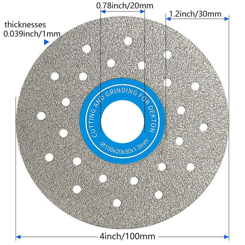 3PCS 4"-4.5"/100-115mm Diamond Grinding Wheels & Chamfered Blades - 45° Beveling/Trimming for Tile, Marble, Stone & Ceramics -22.23/20MM Apertures Angle Grinder Discs