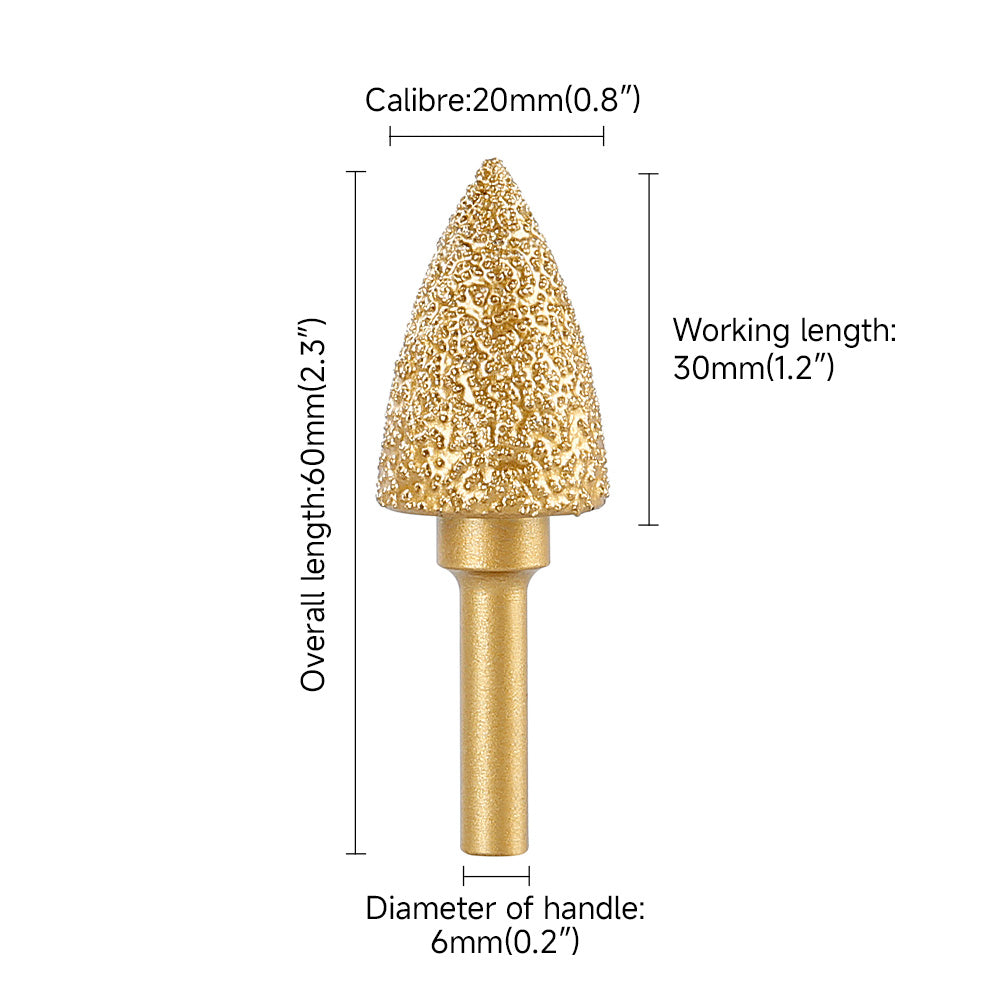 6mm Shank Diamond Grinding Head Set - Rotary Tool Bits for Metal Grinding, Stone Carving & Steel Deburring Engraving Tools