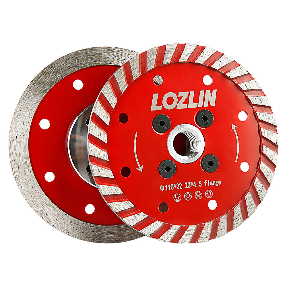 4.3" (110mm) Diamond Saw Blade - Cutting & Grinding for Granite, Concrete & Stone - 5/8-11 M14 M10 Arbor Angle Grinder Blade for Chamfering/Trimming/Shaping