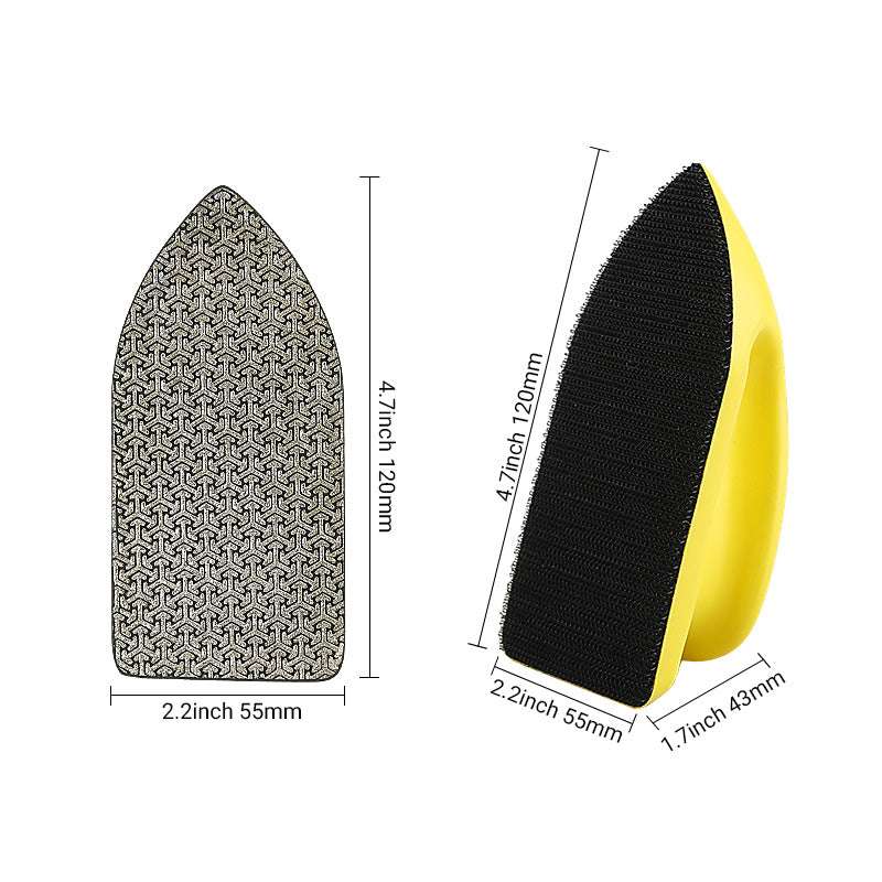 5-teiliges Diamant-Handpolierpad-Set – Werkzeug zum Kantentrimmen, Entgraten und Ausbessern von Absplitterungen für Fliesen, Platten, Glas – Manuelles Schleif- und Polierset mit Schleifscheiben