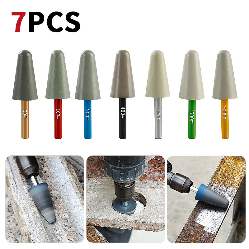 7PCS Diamond Resin Polishing Rods - Detail Grinding Kit for Stone Carving, Marble & Granite Relief Work - Tools for Straight Grinders