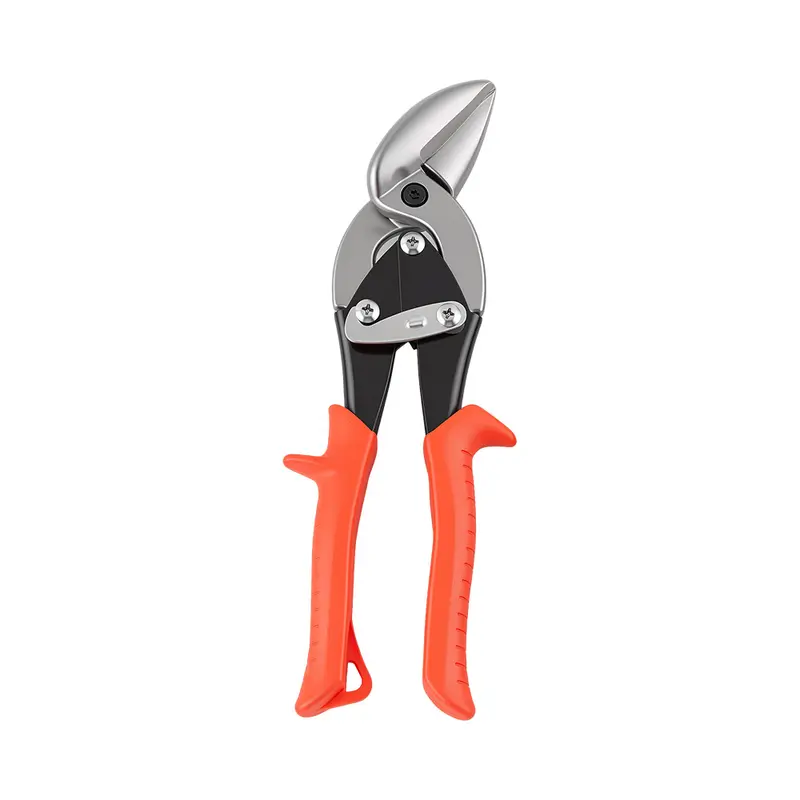 1/2PCS 10 Inch Offset Eccentric Tin Snips, Heavy Duty CR-V Forged Steel Compound Action Hand Shears, Dual Direction Left & Right Cuts, Drywall & HVAC Construction Cutting Tool