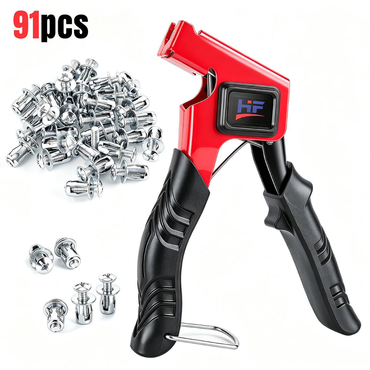 91Pcs Heavy-Duty Petal Jack Nut Set, M4 M5 M6 Hollow-Wall Metal Expansion Anchors with Installation Plier, Fasteners for Drywall, Cavity Walls, Auto Repair & Household DIY Projects