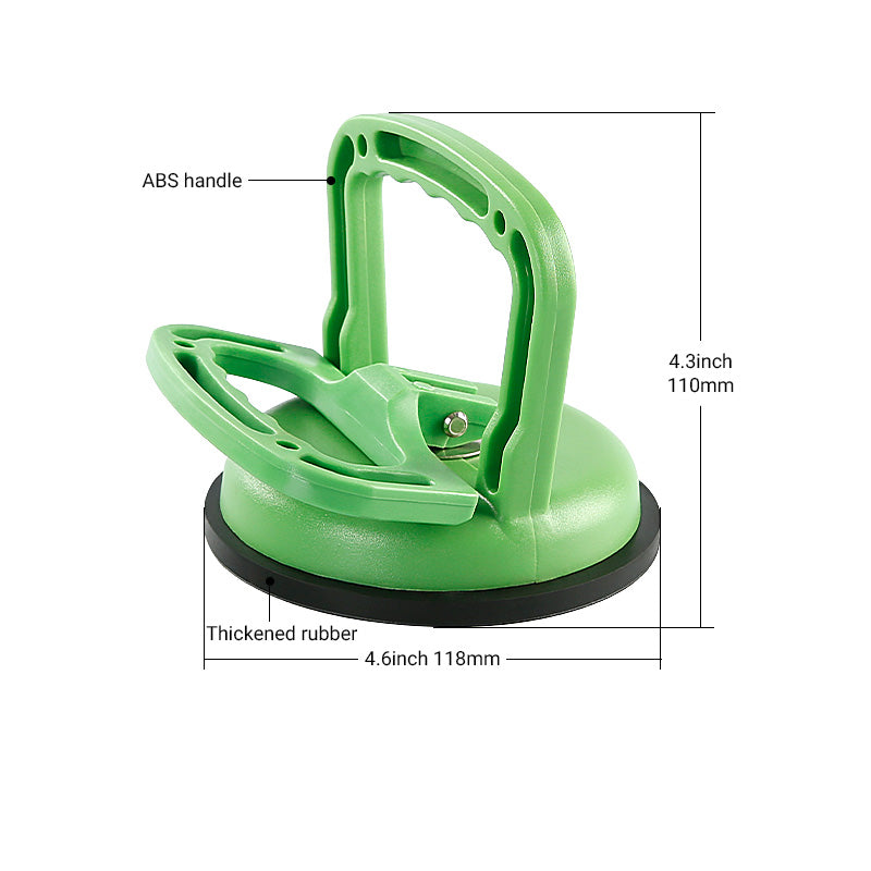 4.6Inch Heavy Duty Vacuum Suction Cup Lifter for Glass, Tiles, Mirror, Granite - Double Handle Locking Gripper with Power Grip Technology, for Heavy Lifting and Dent Repair