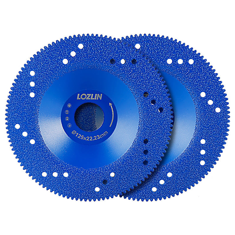 2PCS 5" (125mm) Diamond Grinding Wheels - Brazed Cup Blades for Quartz, Marble & Tile Edges - Dry Cutting & Chamfering Discs for Angle Grinders