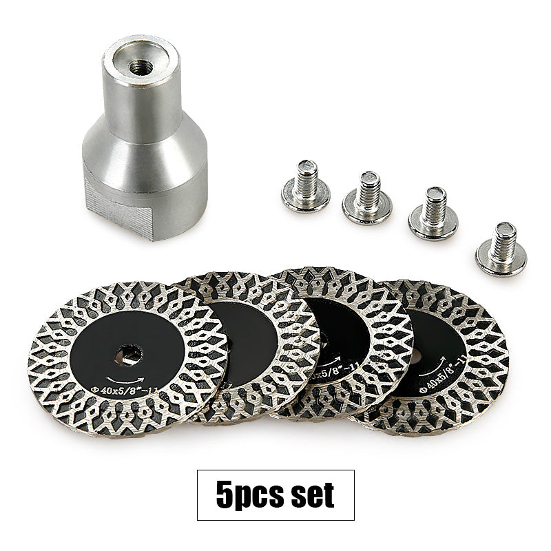 5PCS/Set 1.57" (4cm) Diamond Saw Blades - Corrugated Mini Cutting Discs for Marble, Granite, Ceramic & Stone - Angle Grinder Grinding Cutting Disc (5/8-11 M14 M10 Thread)