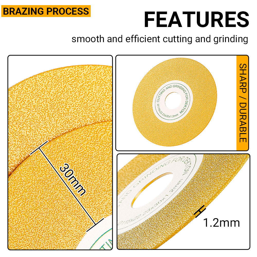 4,5" (115 mm) Diamant-Schleifpads 22,23 mm – Flach-/45°-Fasen-/Schleifscheiben für Fliesen, Keramik, Marmor, Stein – Extra breite Schneidpads für Winkelschleifer