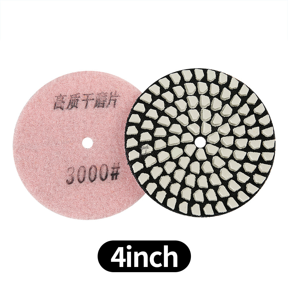 8PCS/set 4Inch Dry Diamond Pads - 50#-3000# Grit Marble/Quartz Stone Angle Grinder Polishing Disc