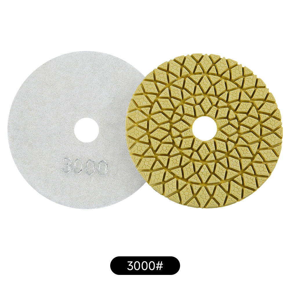 8PCS/set 4" Wet Diamond Polishing Pads Kit - #50-#3000 Grit for Concrete/Granite/Marble, Angle Grinder Backing Pad Set for Stone & Engineered Surfaces