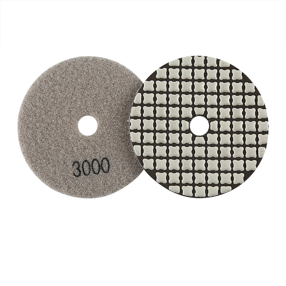 8PCS/set 4" Dry Diamond Polishing Pads Kit - 50#-3000# Grit for Granite/Marble Stone, Grinder Polishi Discs