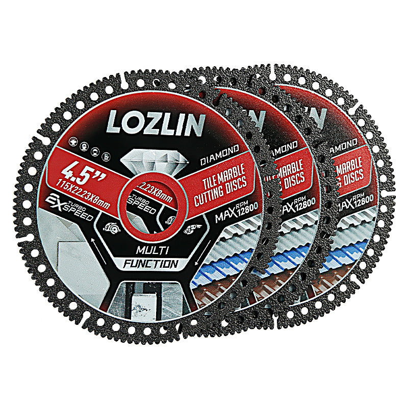 LOZLIN 4.5"(115mm) Diamond Tile Cutting Blades - Ultra-Thin Dry Cutting Disc for Ceramic, Marble, Granite - Angle Grinder Blades& Durable for Masonry/Construction