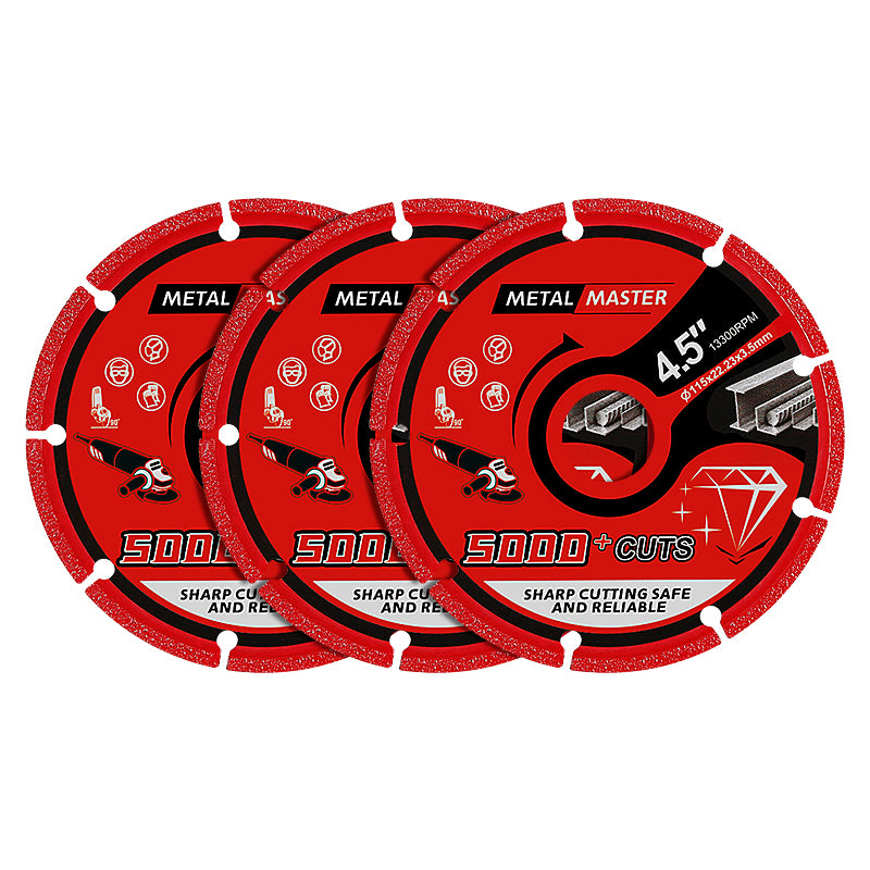 4.5" (115mm) Diamond Cutting Blades - 5000+ Cuts for Metal (Stainless Steel, Aluminum) - Angle Grinder Saw Blades, No Overheating & Long-Lasting