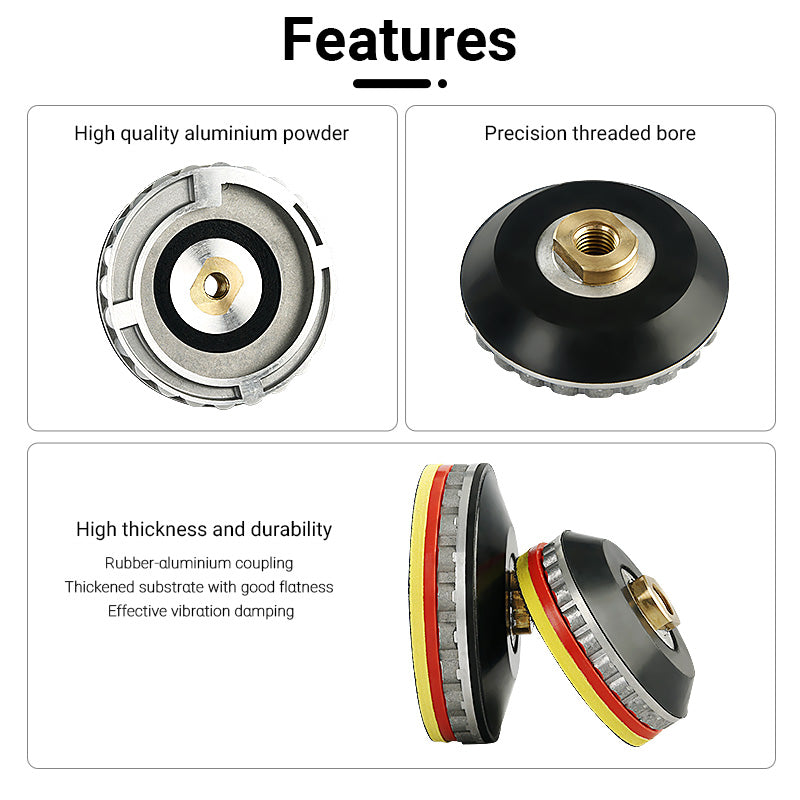 4Inch/5Inch Snail Lock Rubber Aluminum Connector - Sticky Disc for Side Polishing Grinder, Water Grinding Pad, Stone Chamfering Machine Accessories